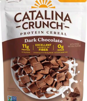 Catalina Crunch Protein Cereal – Sugar Free Breakfast Cereal with 11g of Protein – Gluten Free – Dark Chocolate – 9 oz. Bag (Pack of 1) (Packaging May Vary)